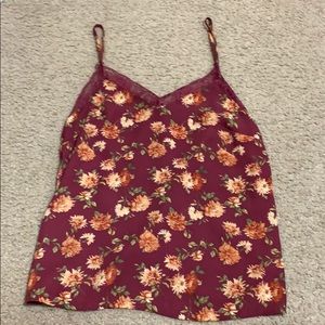 Red floral tank top